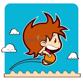 跳远卡通图片矢量